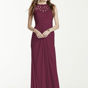 David’s Bridal Bridesmaid Dress Chianti sleeveless